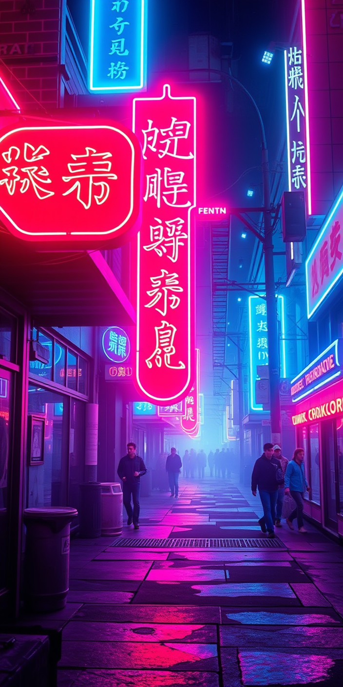 Neon 8 Phone Wallpaper