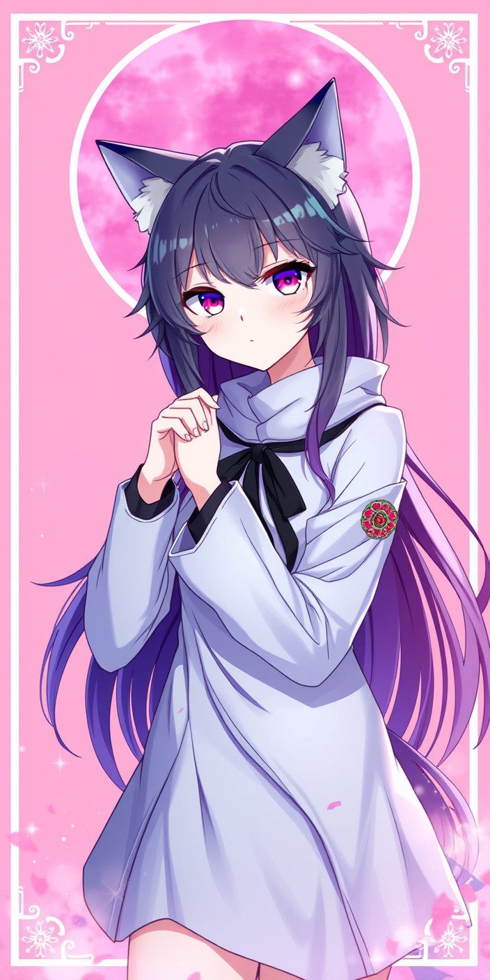 Anime wolf girl 11 Phone Wallpaper
