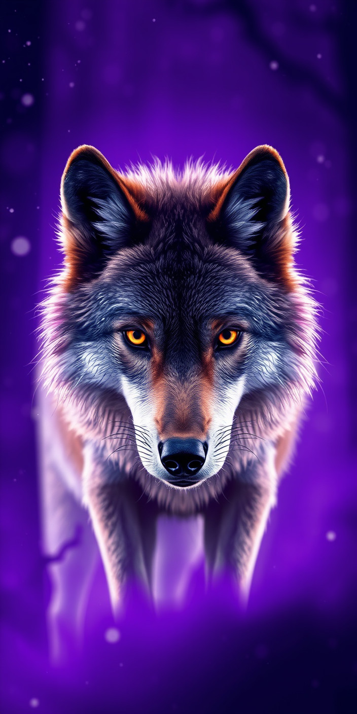 Wolf  purple 9 Phone Wallpaper