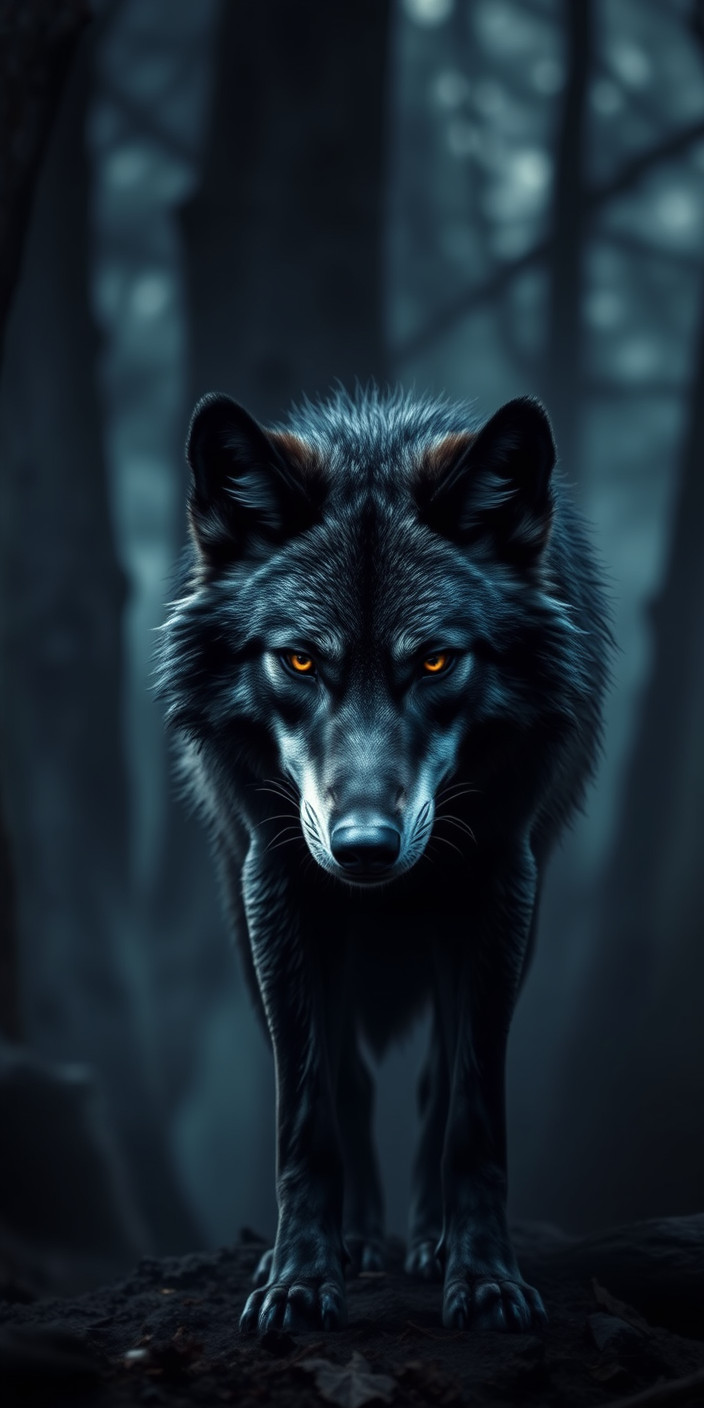 Black wolf 8 Phone Wallpaper