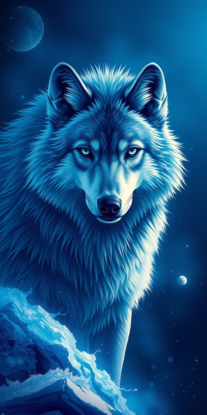 Blue wolf 5 Phone Wallpaper