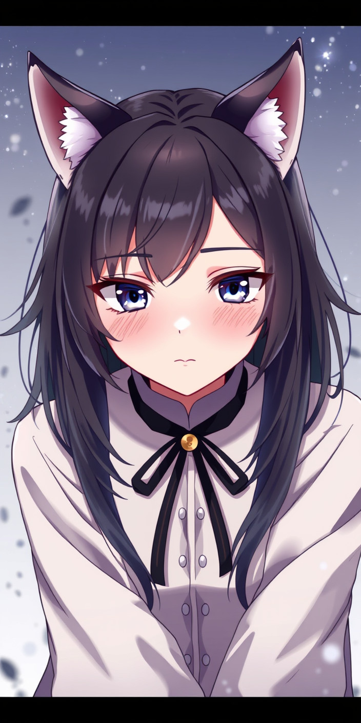 Anime wolf girl 9 Phone Wallpaper