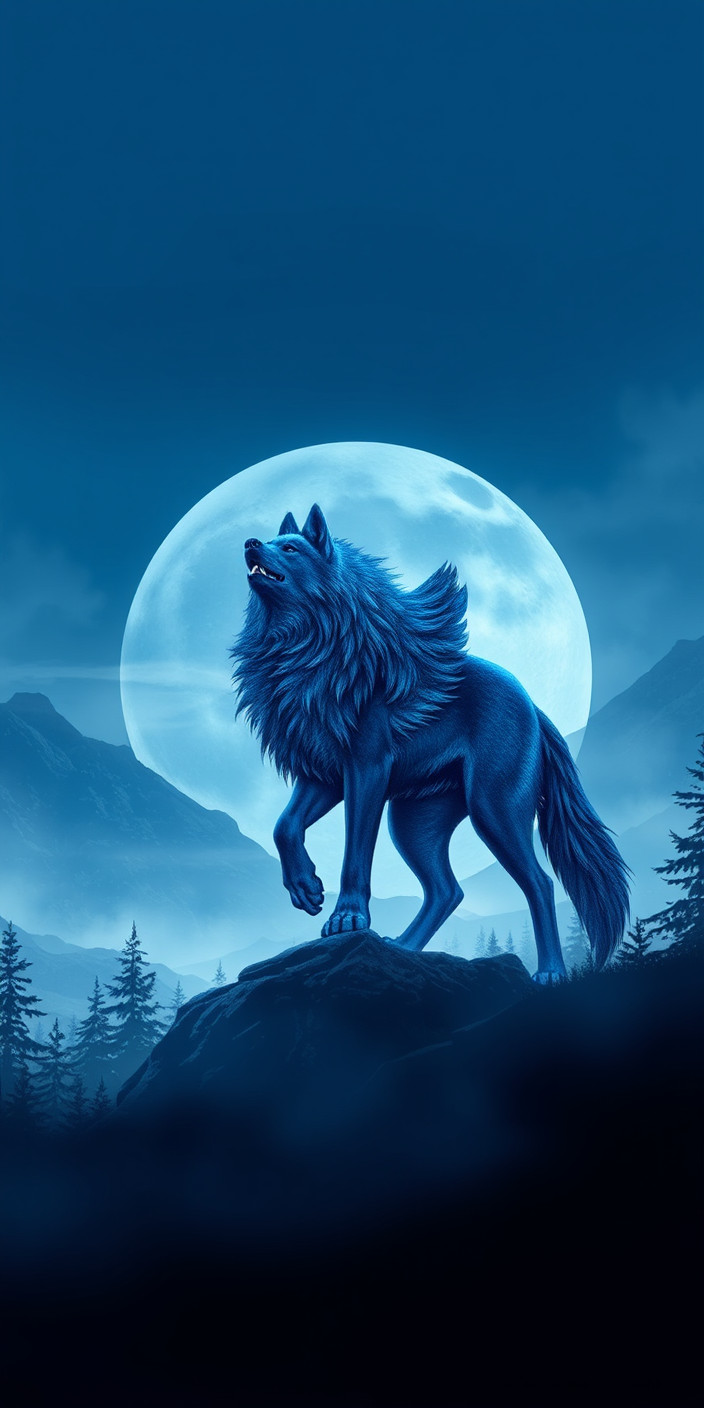 Blue wolf 2 Phone Wallpaper
