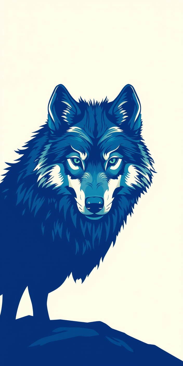 Blue wolf 3 Phone Wallpaper