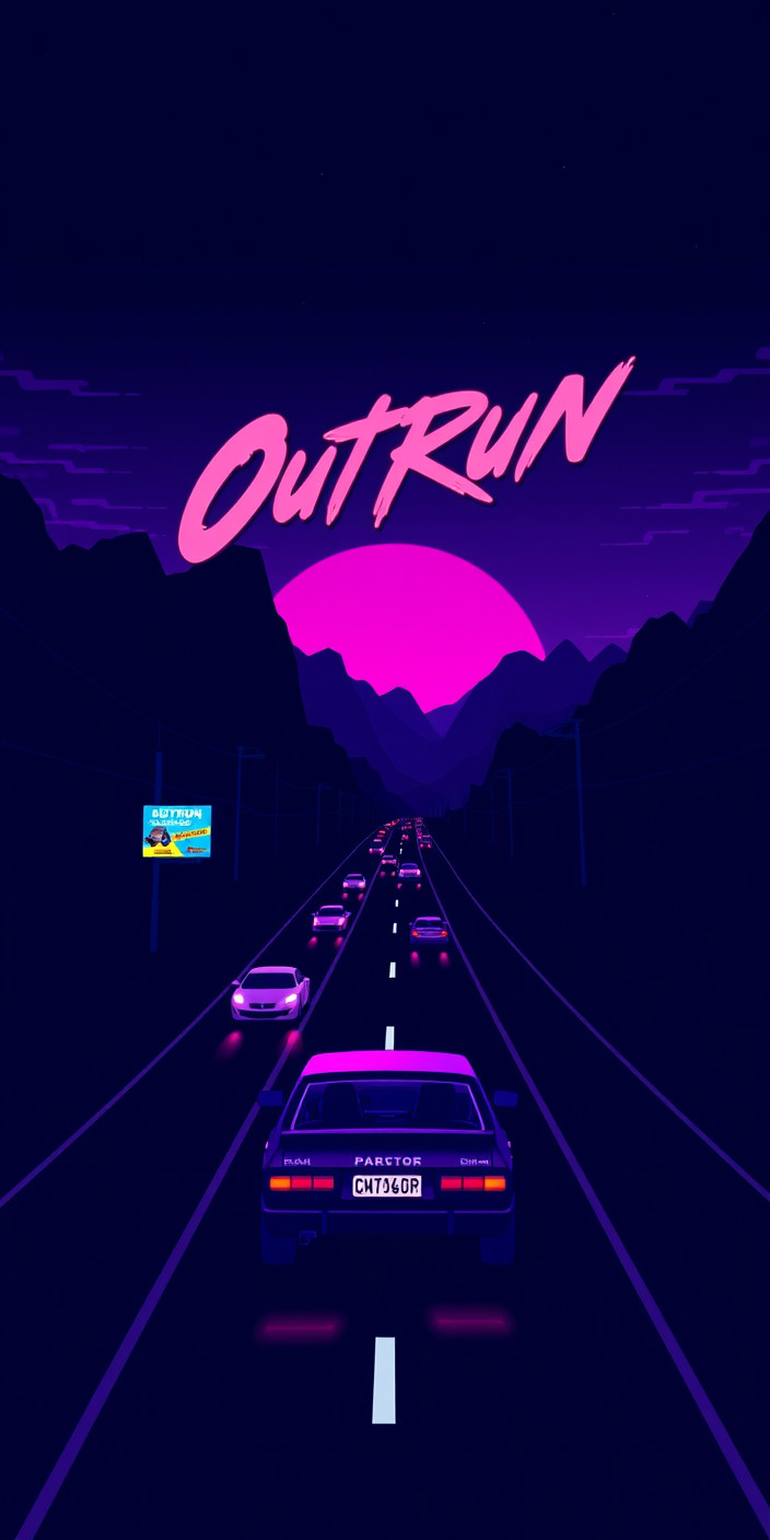 Outrun 1 Phone Wallpaper