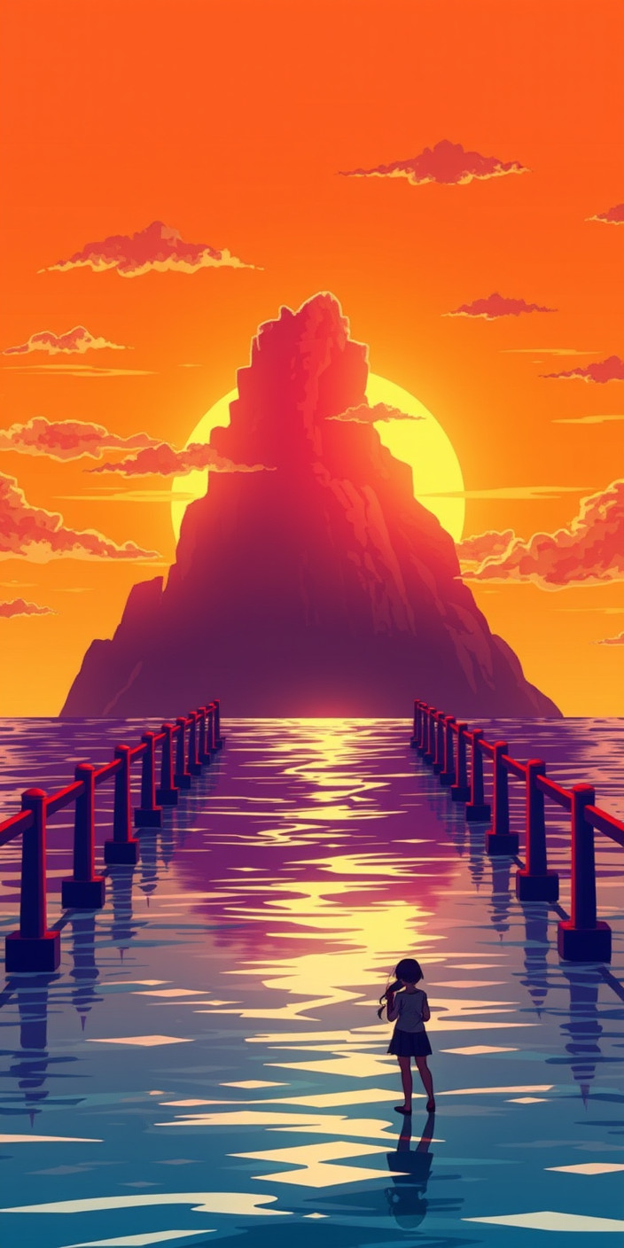 Anime sunset 11 Phone Wallpaper