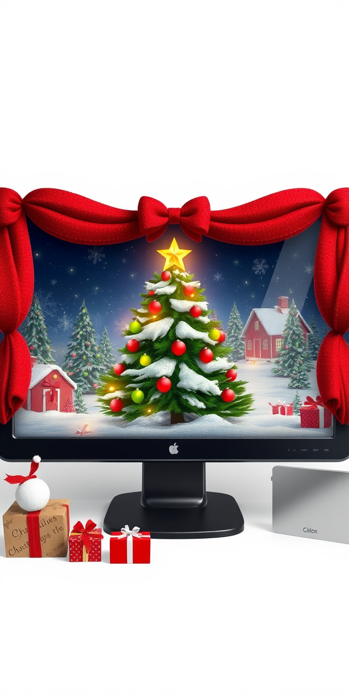 Christmas  computer 1 Phone Wallpaper