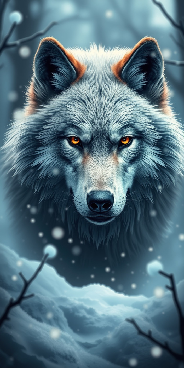 Winter wolf 12 Phone Wallpaper