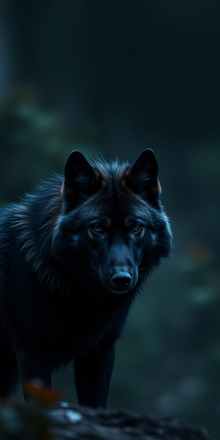 Black wolf 6 Phone Wallpaper
