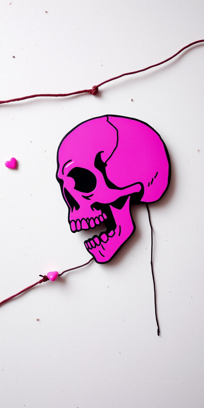 Pink skull 9 Phone Wallpaper