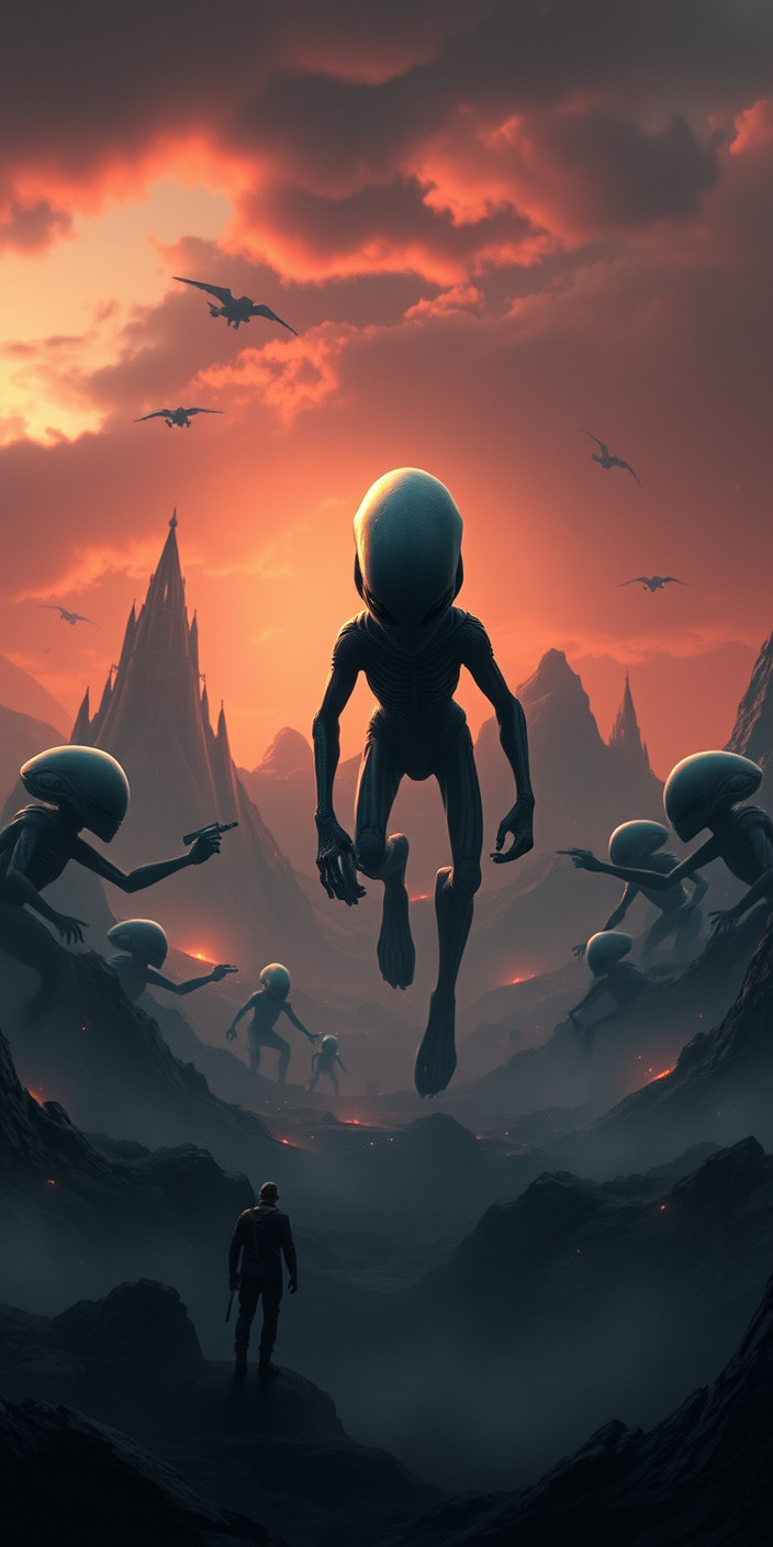 Alien invasion 1 Phone Wallpaper