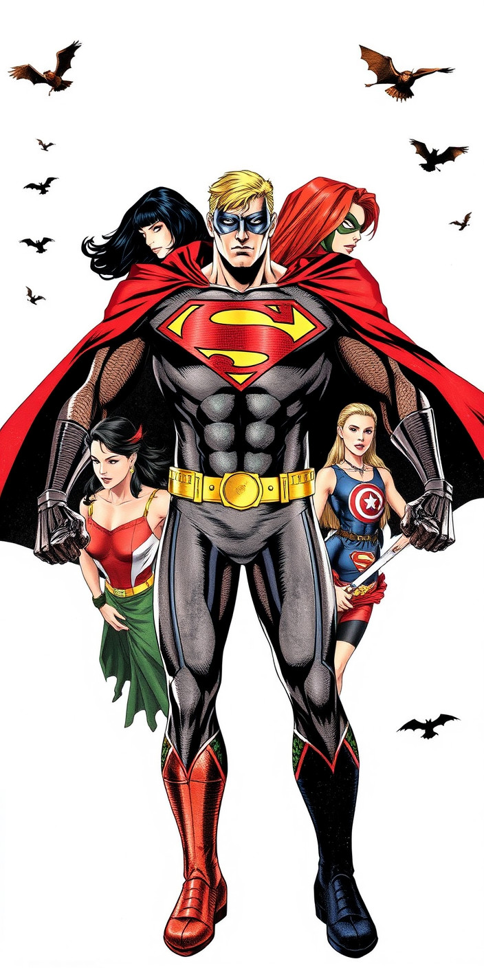 Superhero collage 1 Phone Wallpaper