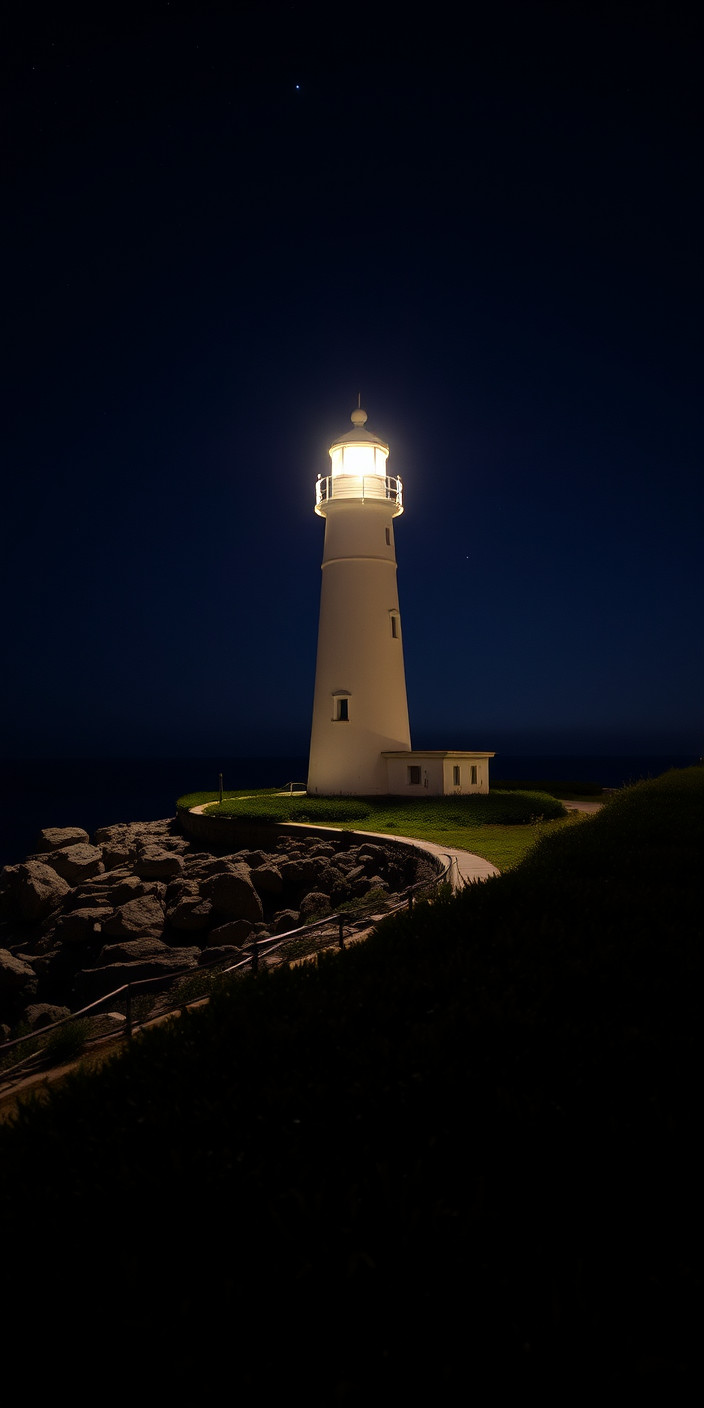 Lighthouse at night 5 Phone Wallpaper
