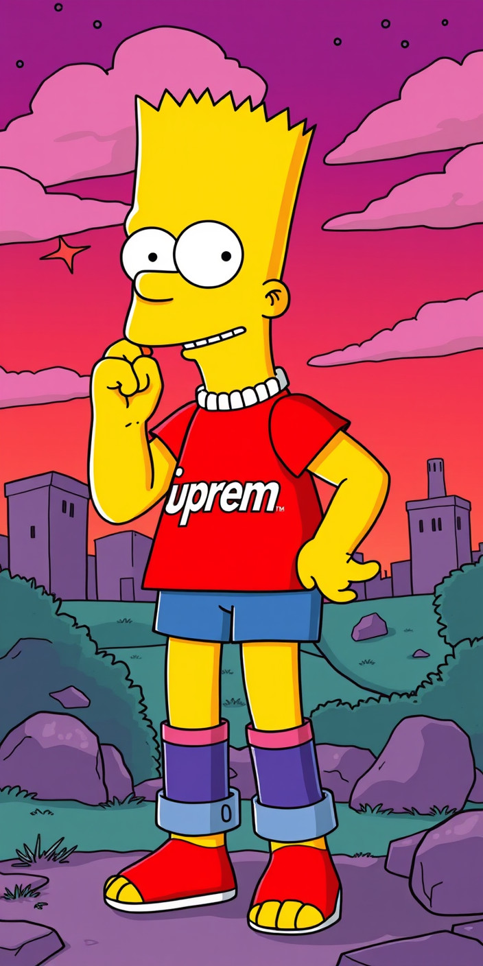 Bart simpson supreme 2 Phone Wallpaper