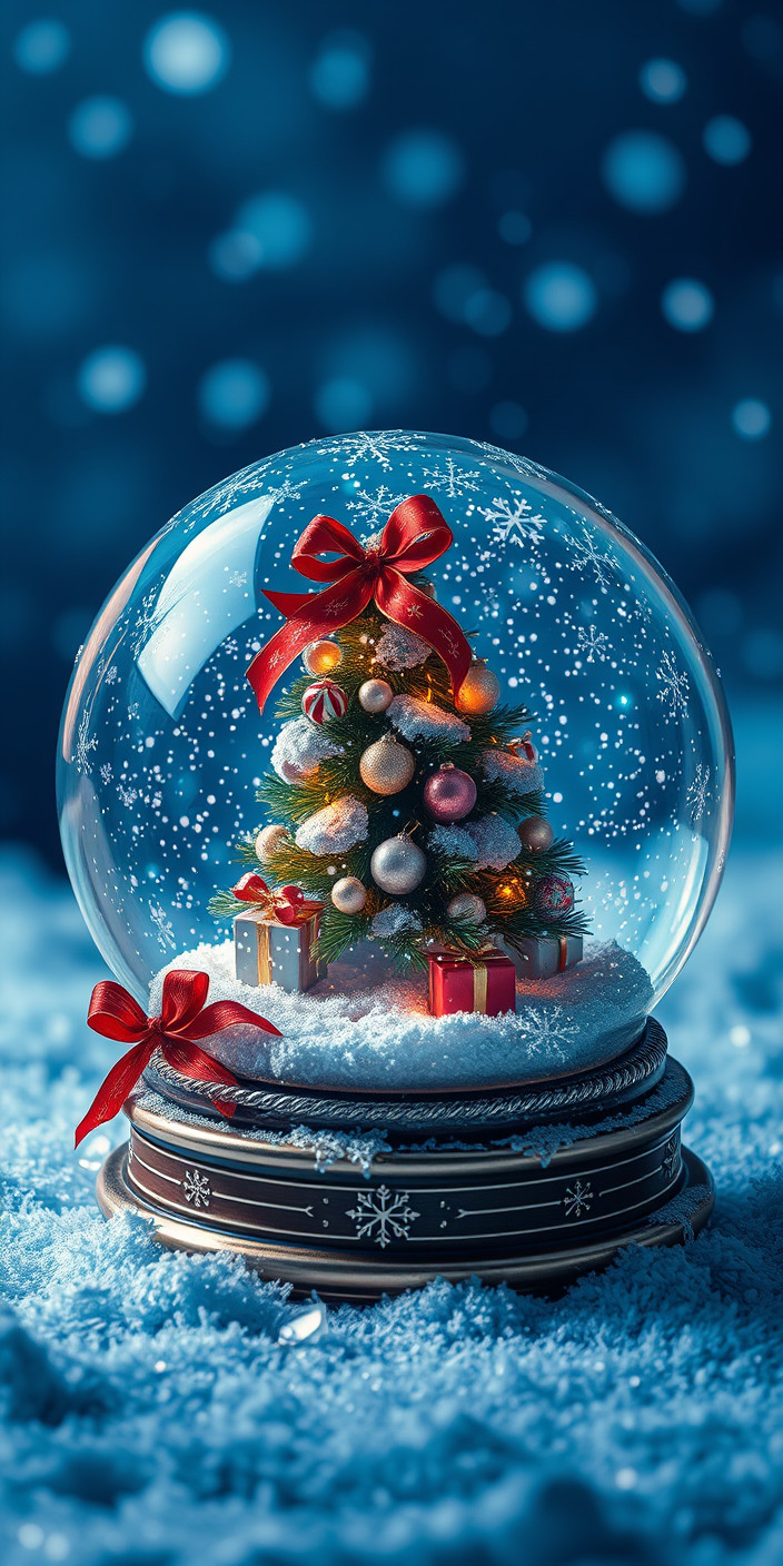 Christmas snow globe 8 Phone Wallpaper