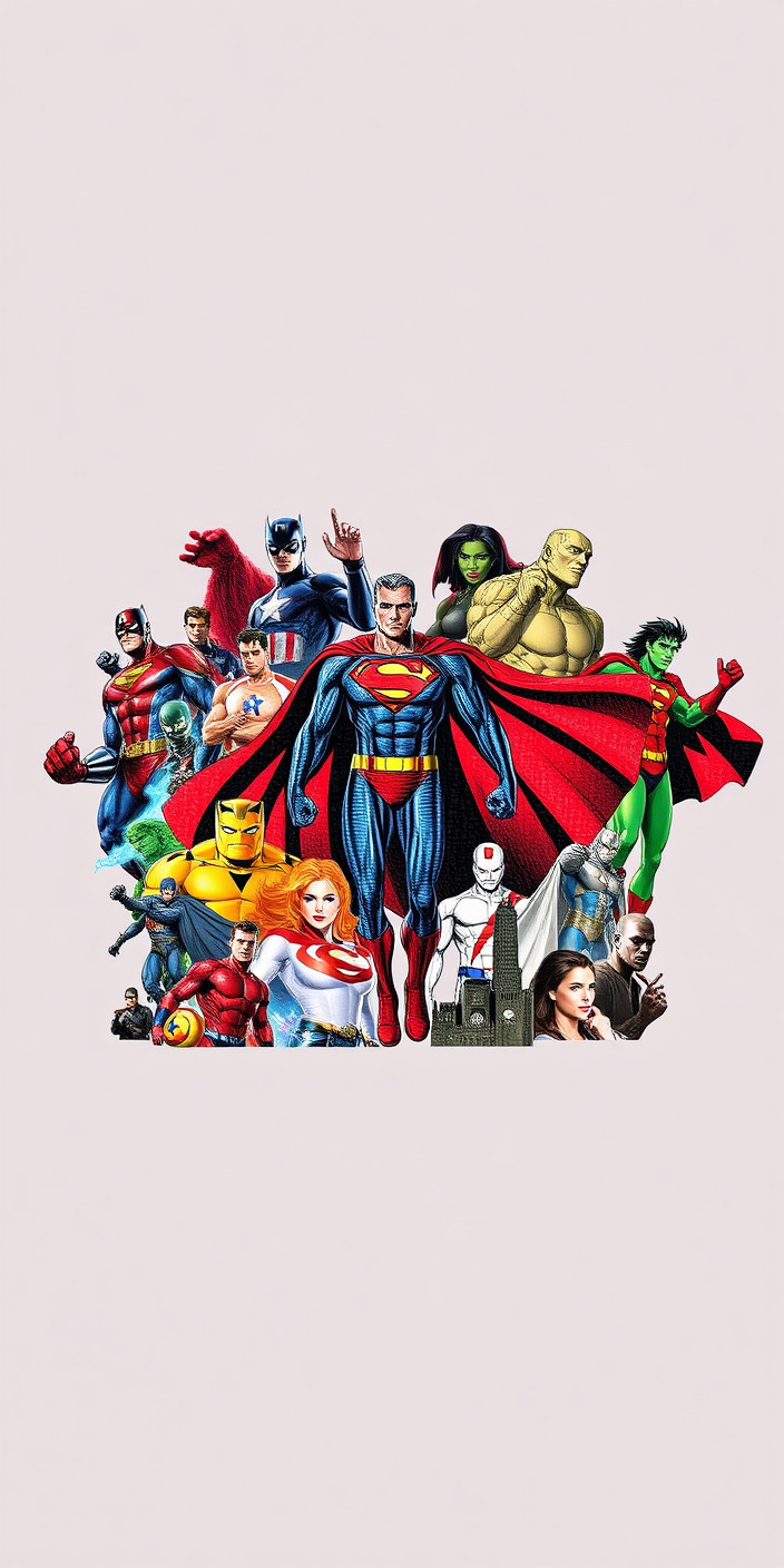 Superhero collage 4 Phone Wallpaper