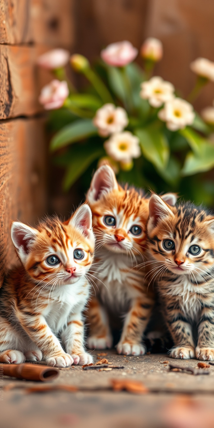 Cute kittens 10 Phone Wallpaper