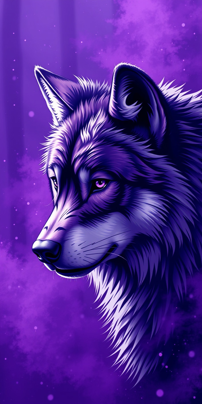 Wolf  purple 8 Phone Wallpaper