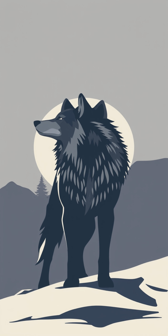 Minimalist wolf 10 Phone Wallpaper