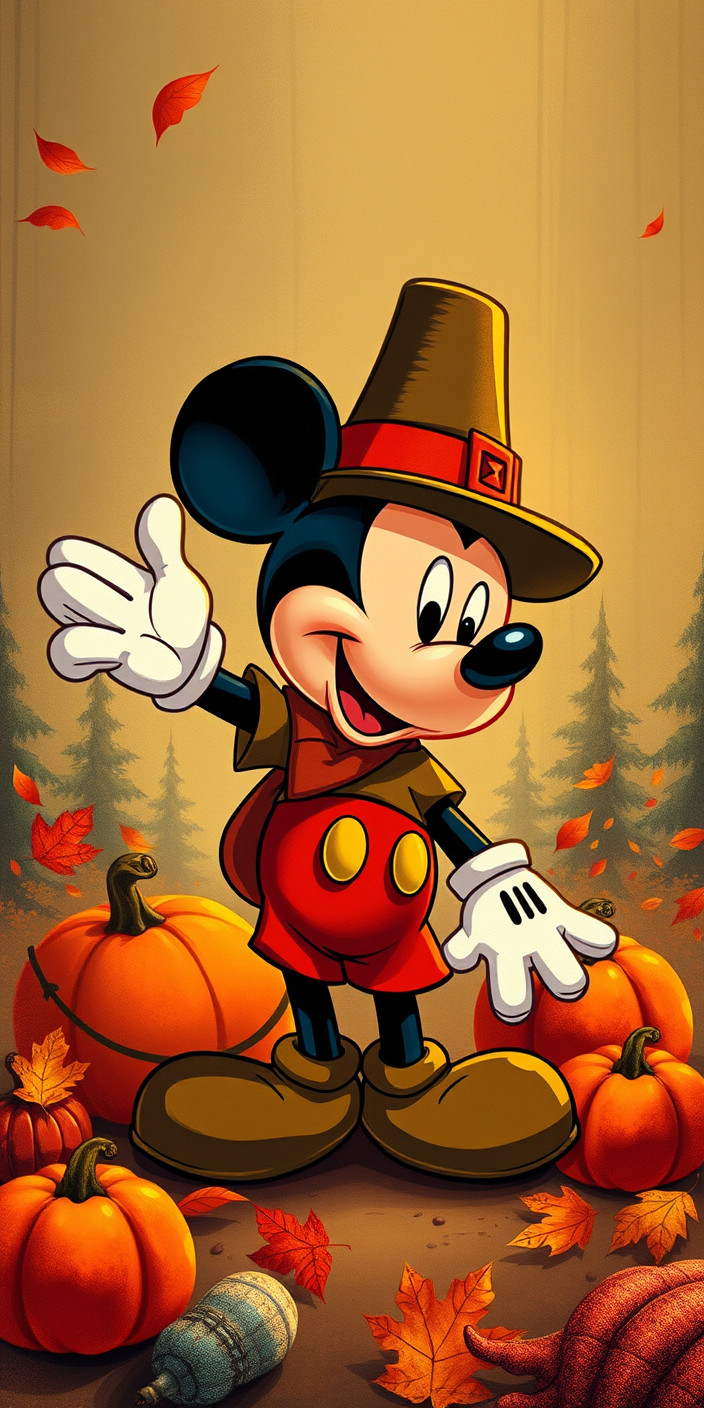 Mickey mouse thanksgiving 2 Phone Wallpaper
