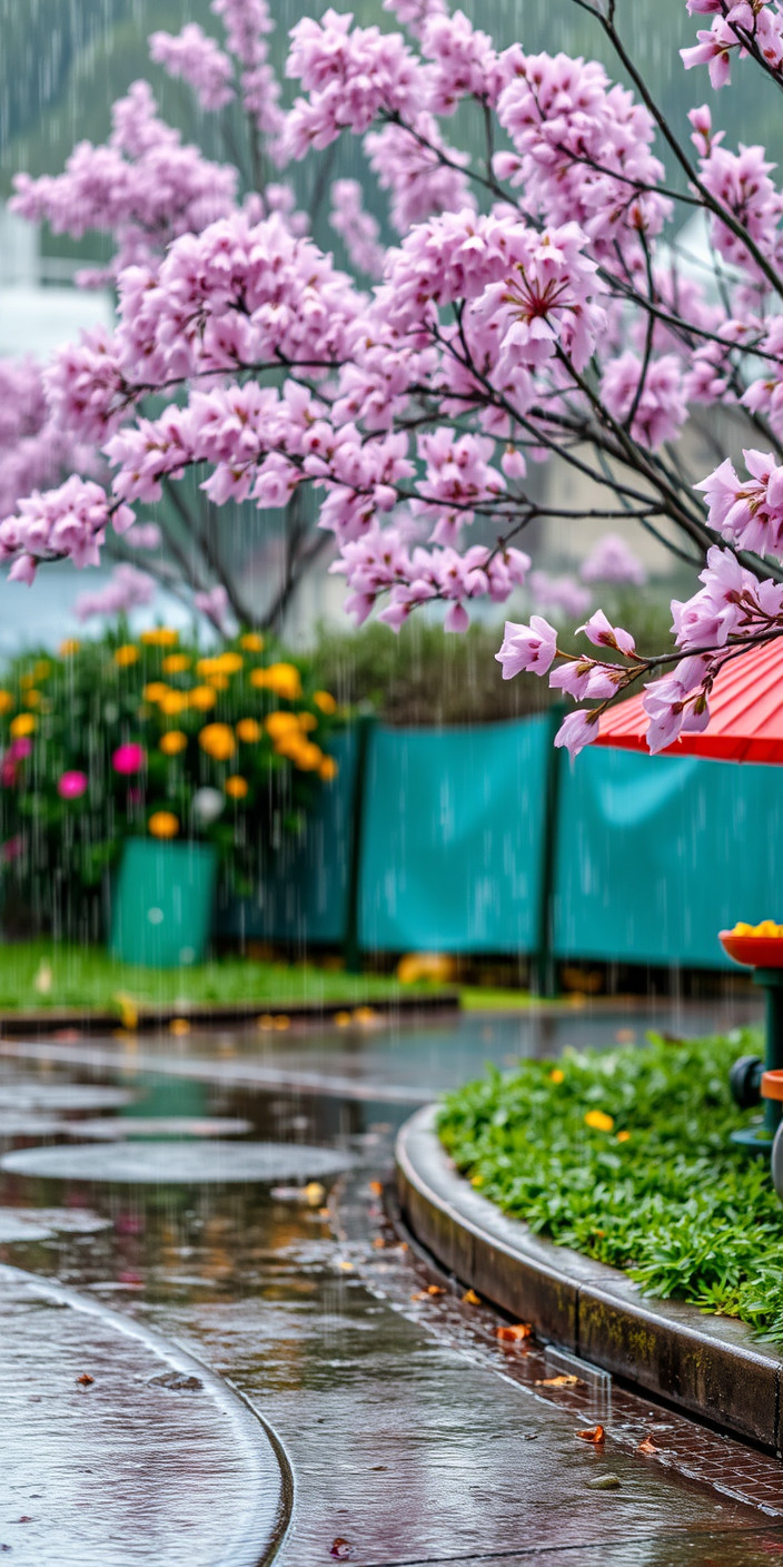 Rainy spring 5 Phone Wallpaper
