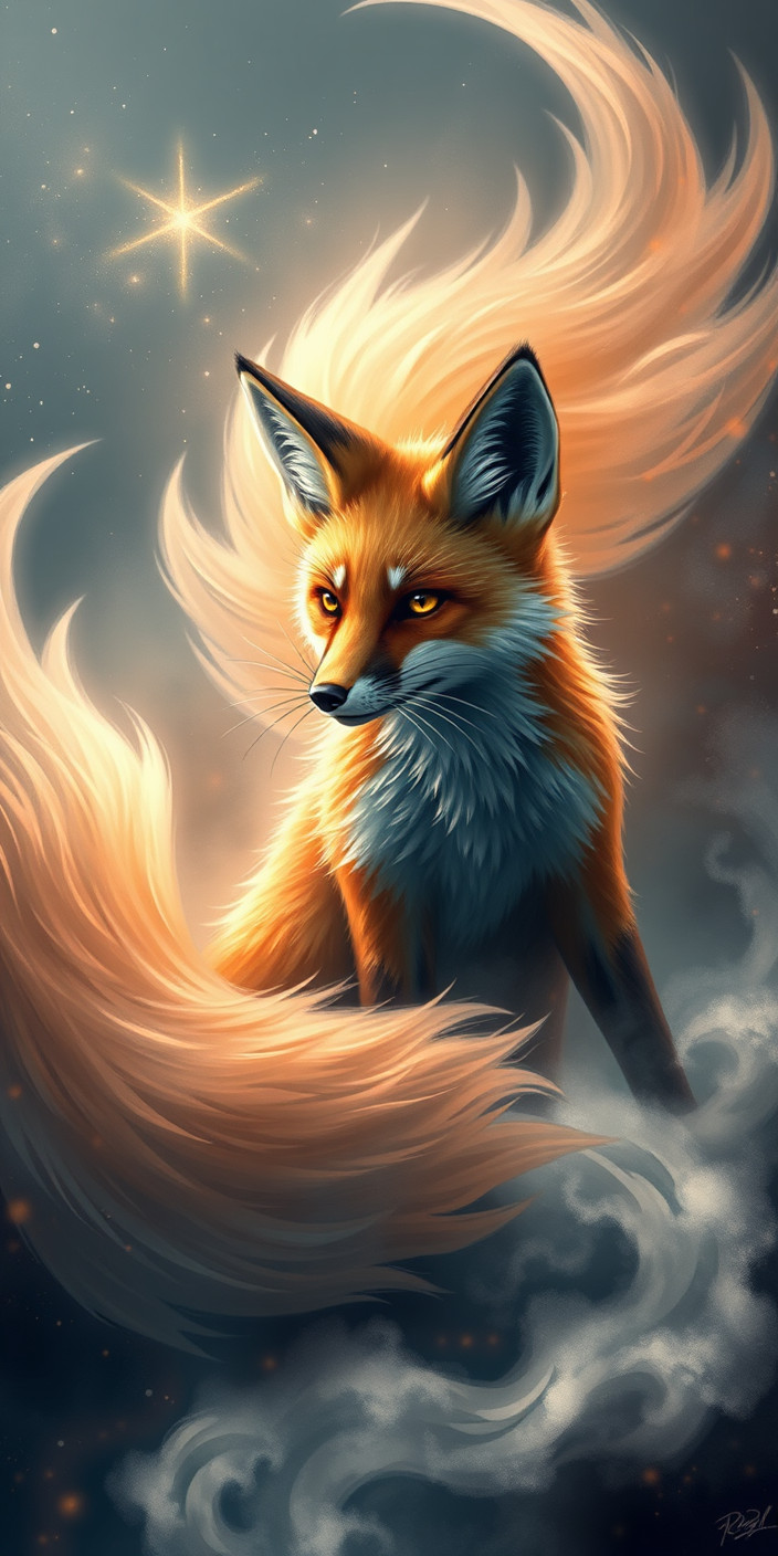 Nine tailed fox 8 Phone Wallpaper