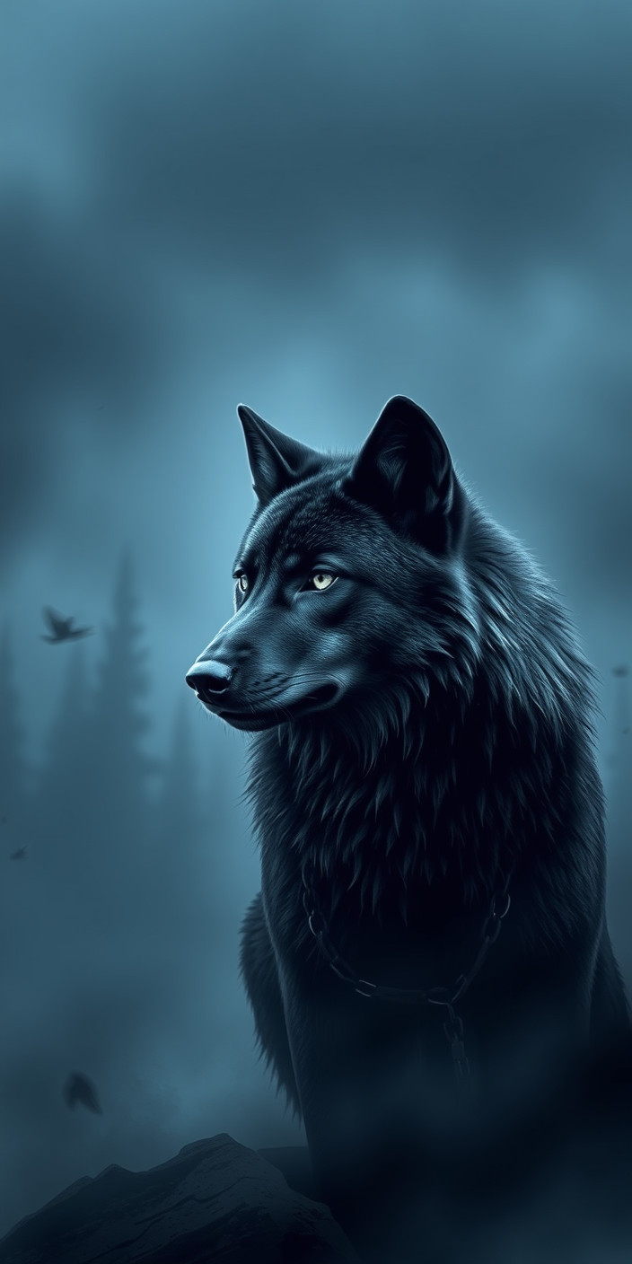 Black wolf 5 Phone Wallpaper