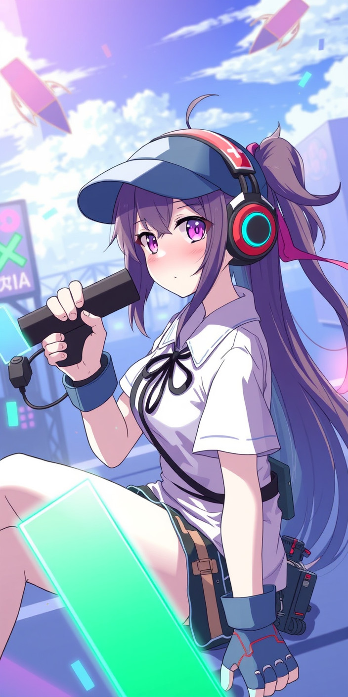 Anime gamer girl 8 Phone Wallpaper