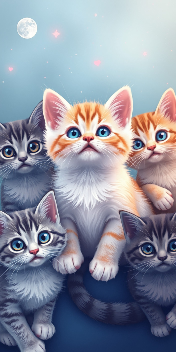 Cute cats 5 Phone Wallpaper
