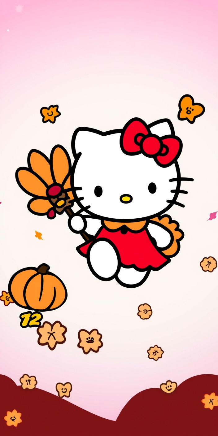 Hello kitty thanksgiving 3 Phone Wallpaper
