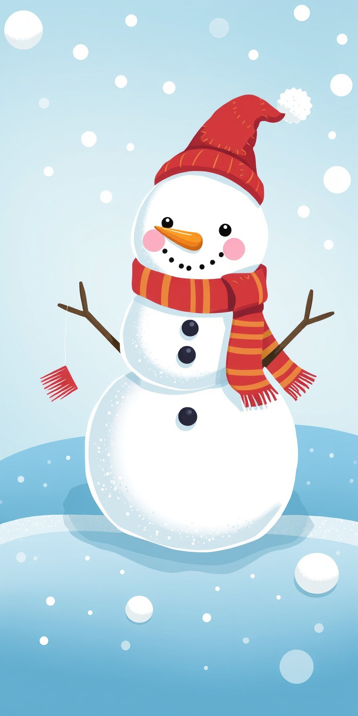 Cute snowman 1 Phone Wallpaper