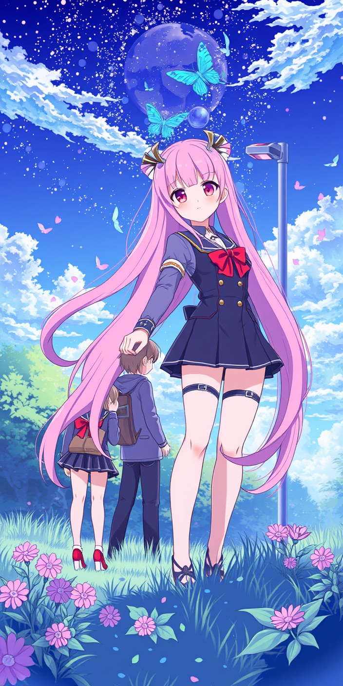 Pink anime 13 Phone Wallpaper