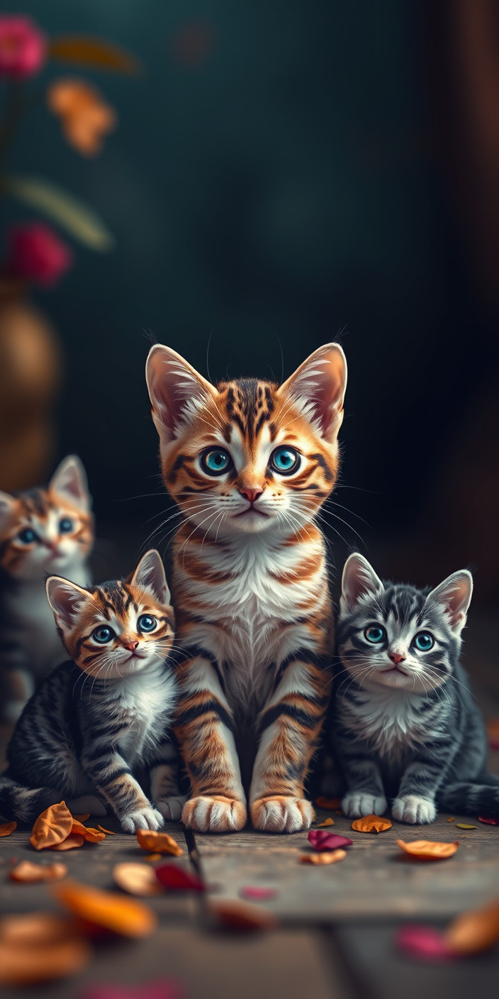 Cute cats 2 Phone Wallpaper