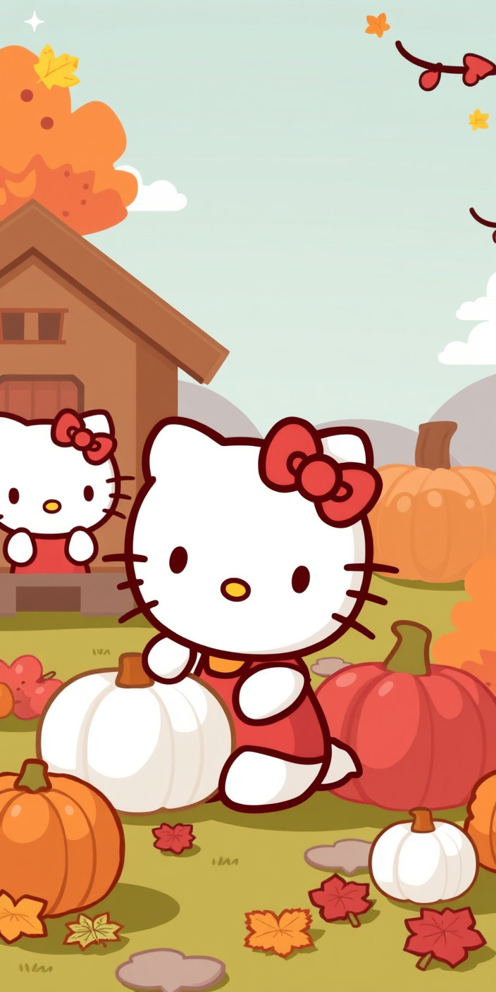 Hello kitty thanksgiving 1 Phone Wallpaper