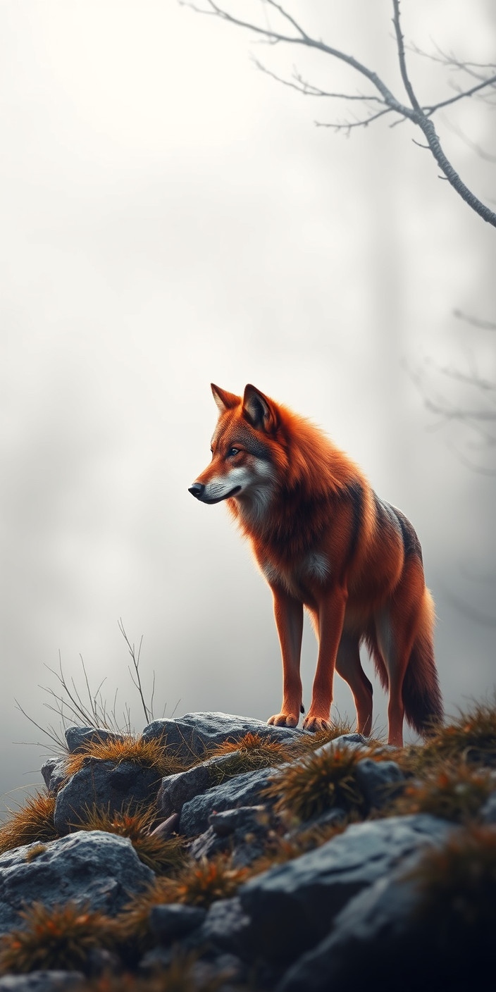 Red wolf 8 Phone Wallpaper