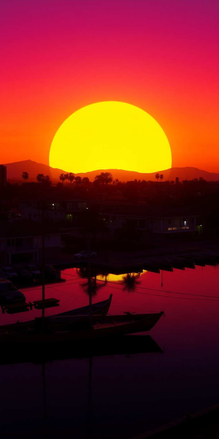 Neon sunset 6 Phone Wallpaper