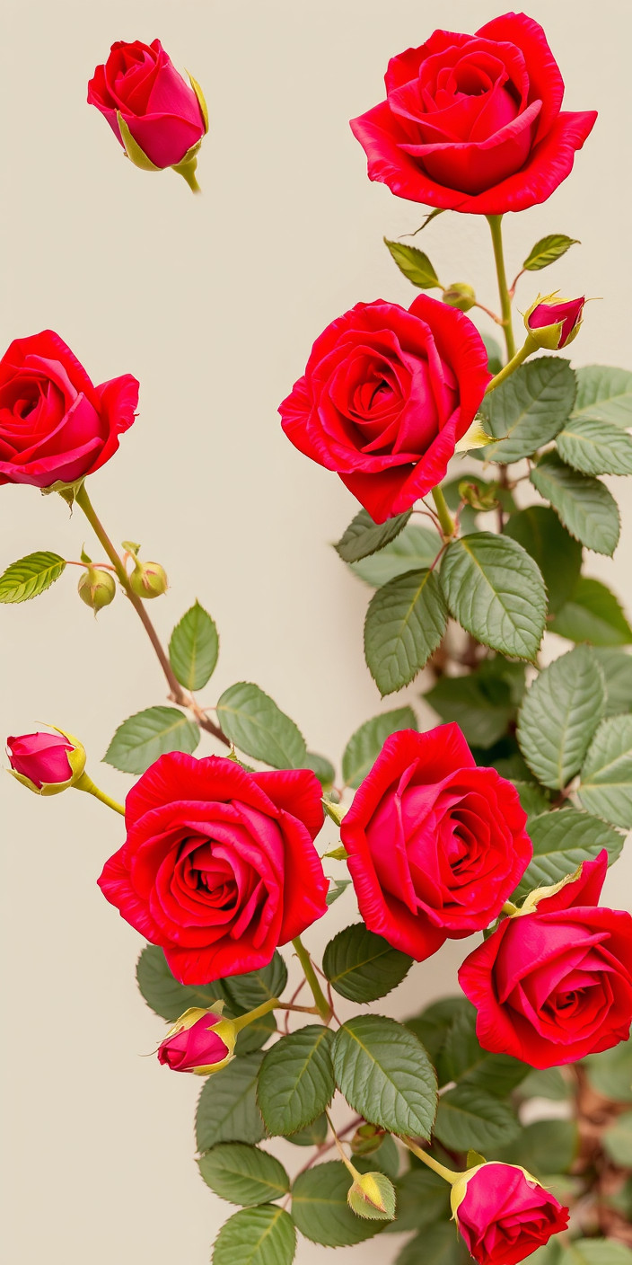 Red roses 5 Phone Wallpaper
