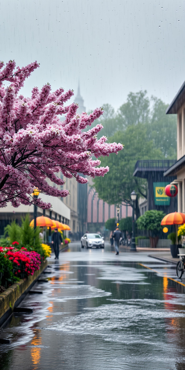 Rainy spring 3 Phone Wallpaper