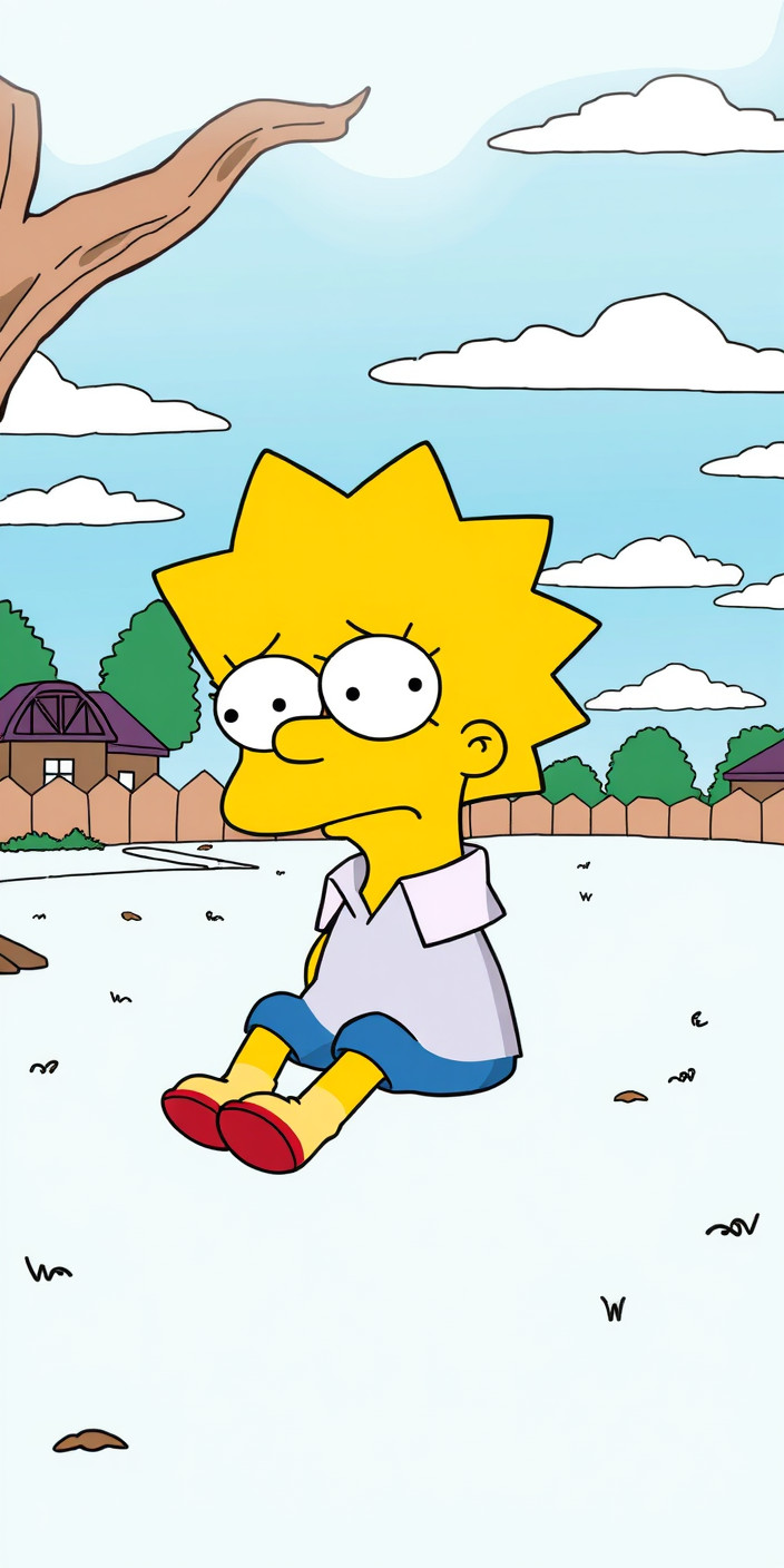 Simpsons  sad 3 Phone Wallpaper