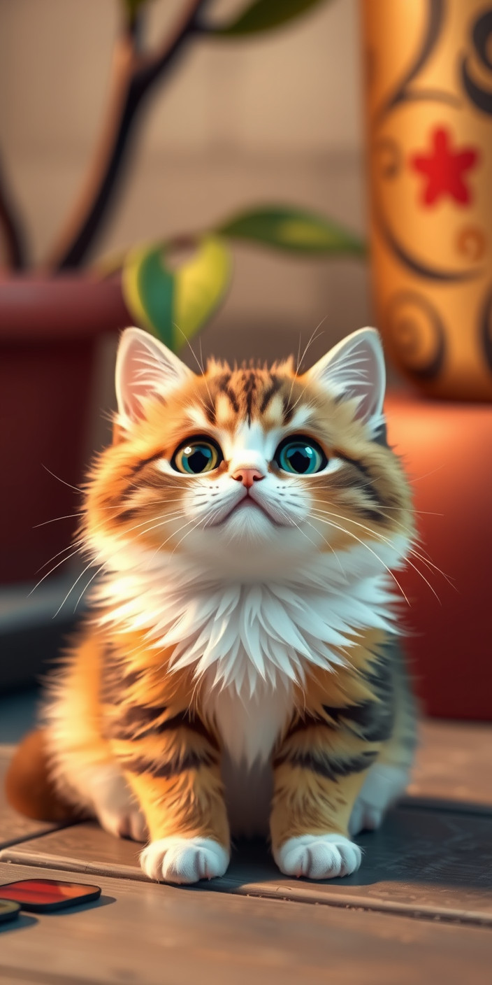 Kawaii cat 5 Phone Wallpaper