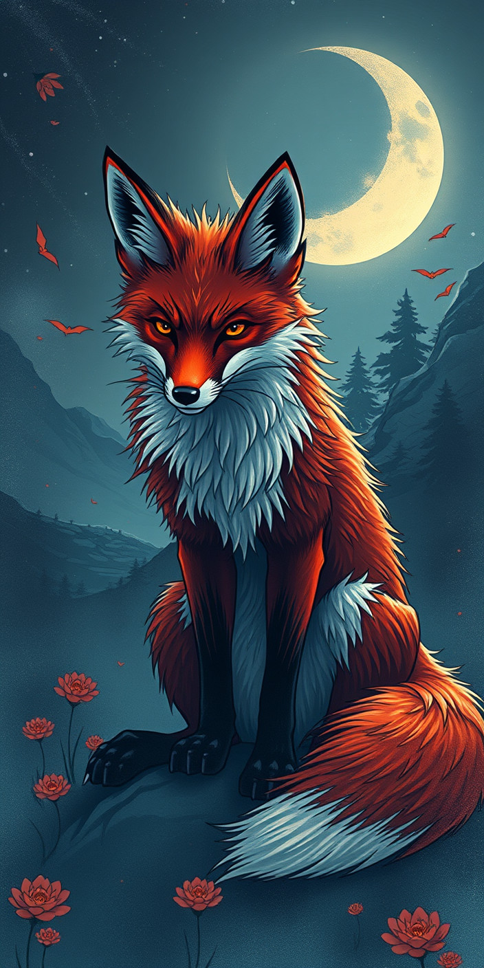 Nine tailed fox 7 Phone Wallpaper