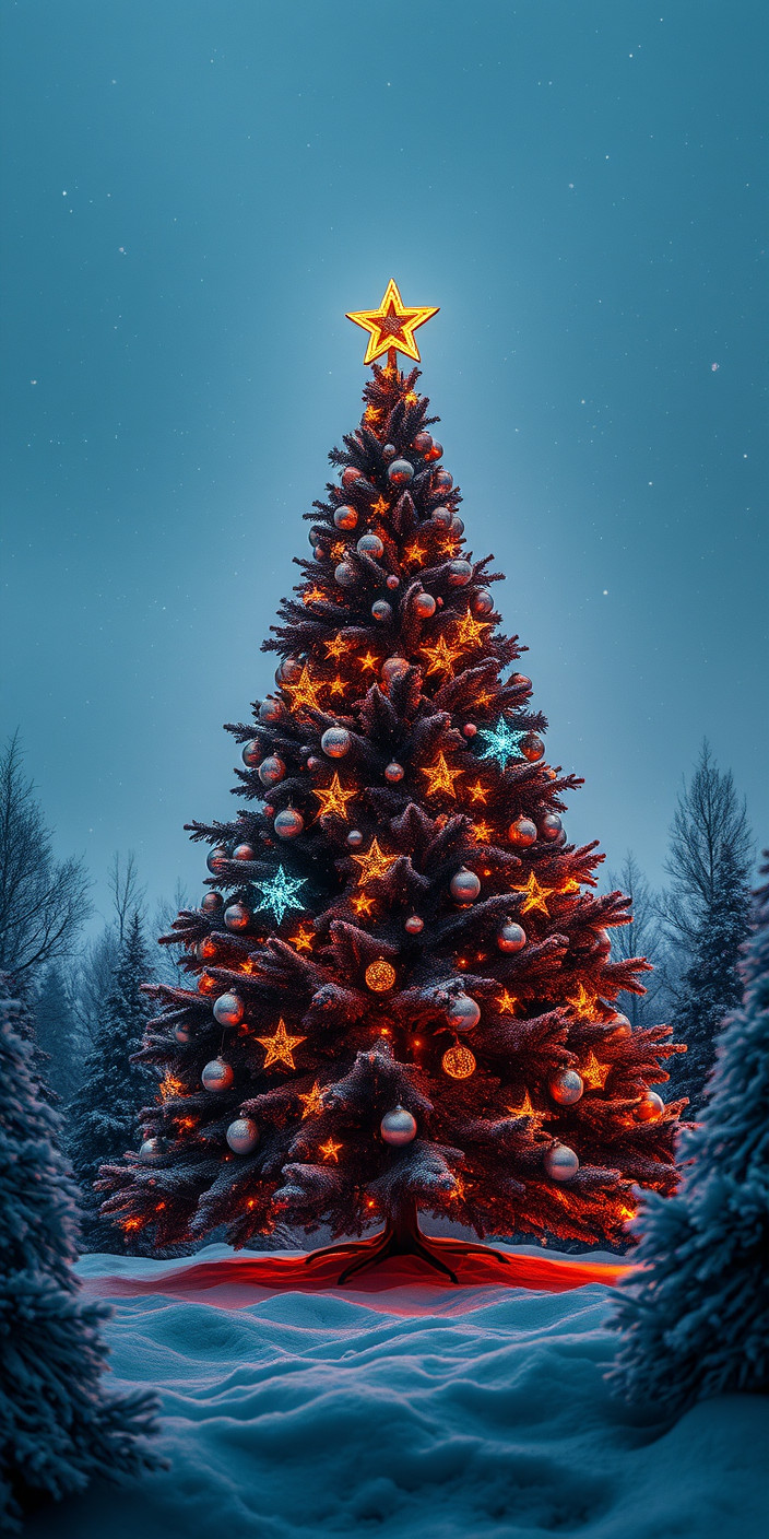 Christmas tree 8 Phone Wallpaper