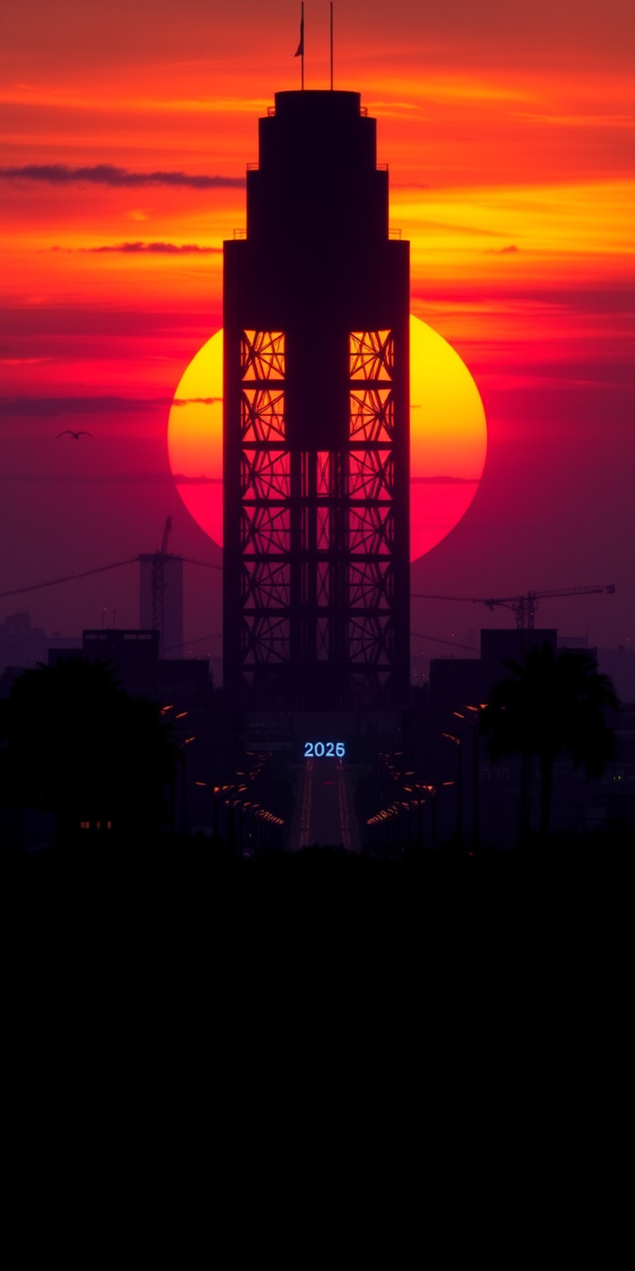 Neon sunset 4 Phone Wallpaper