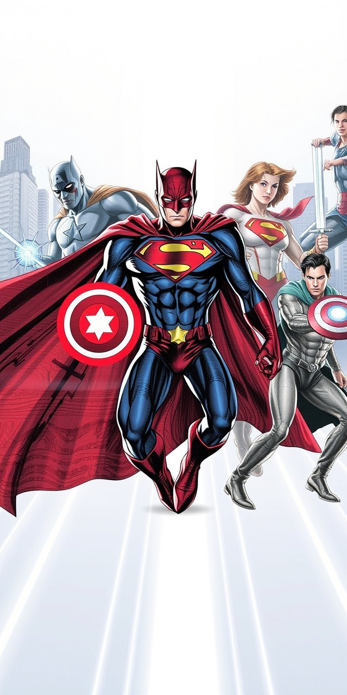 Superhero collage 8 Phone Wallpaper