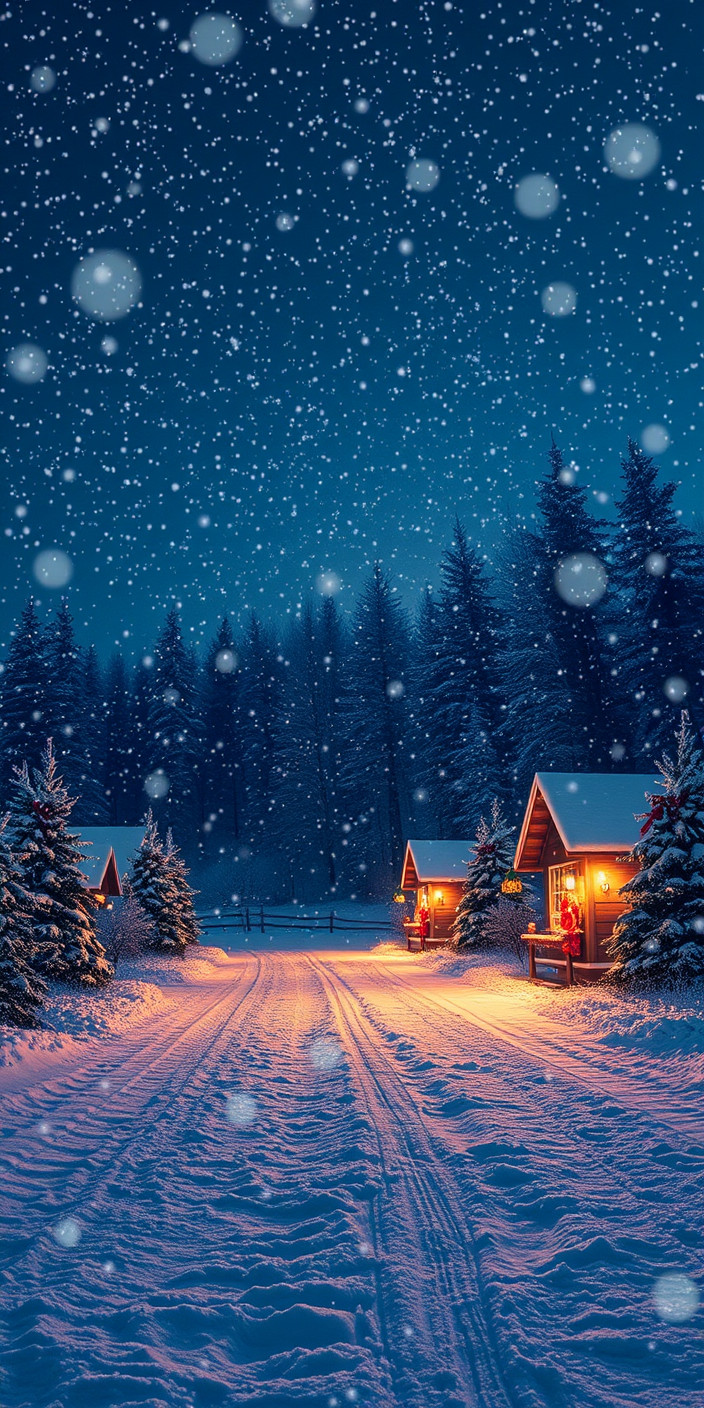 Christmas snow 10 Phone Wallpaper