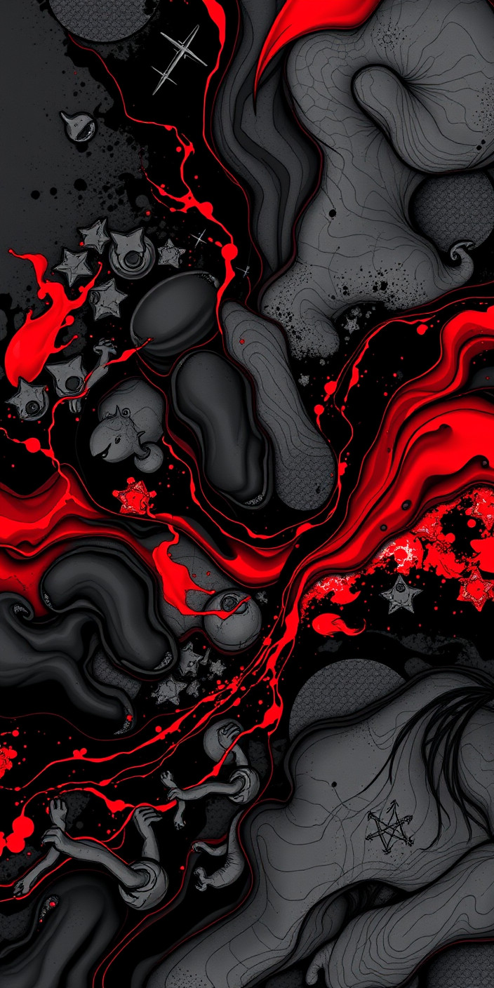 Black and red 5 Phone Wallpaper