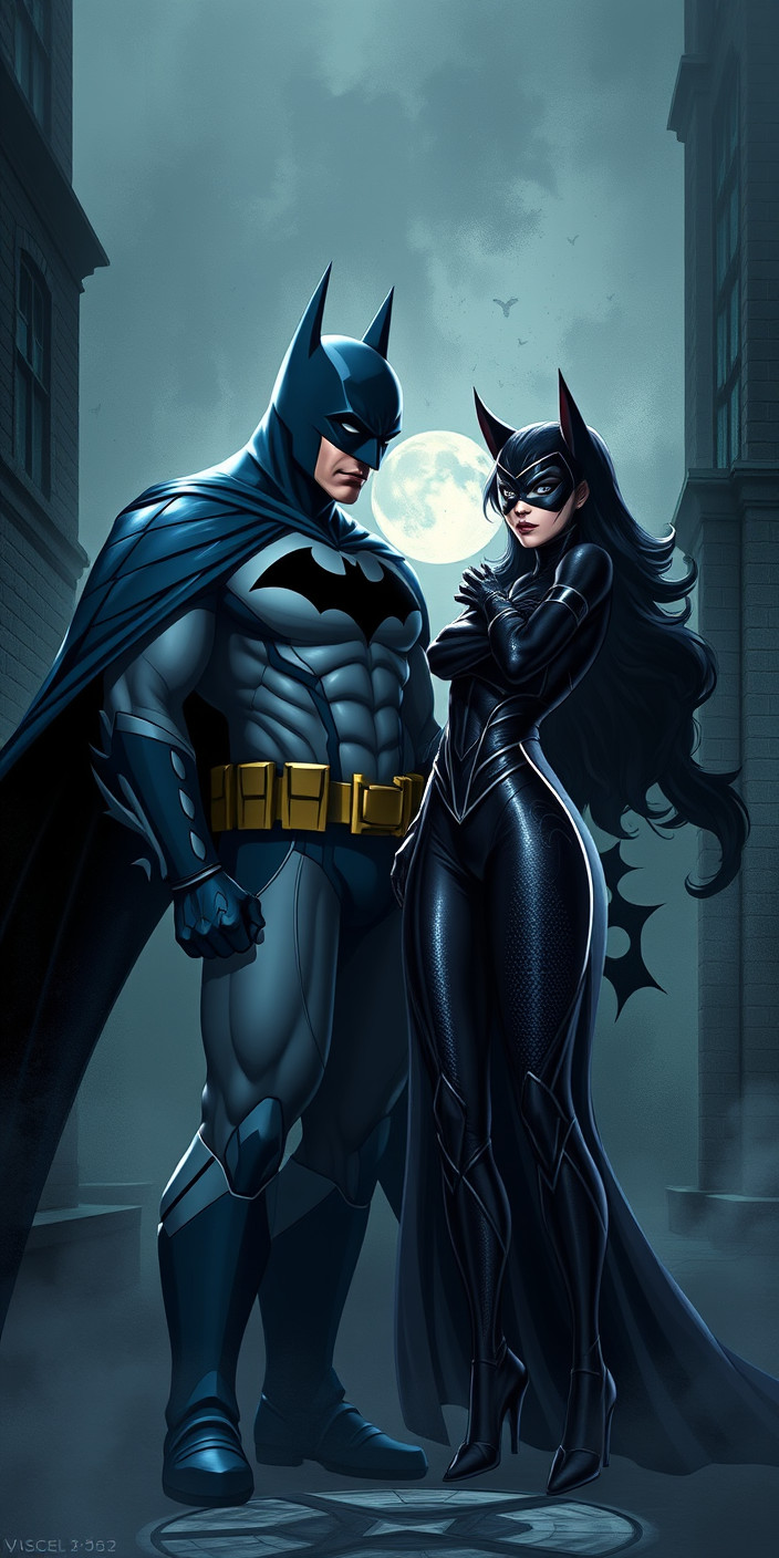 Batman and catwoman 9 Phone Wallpaper