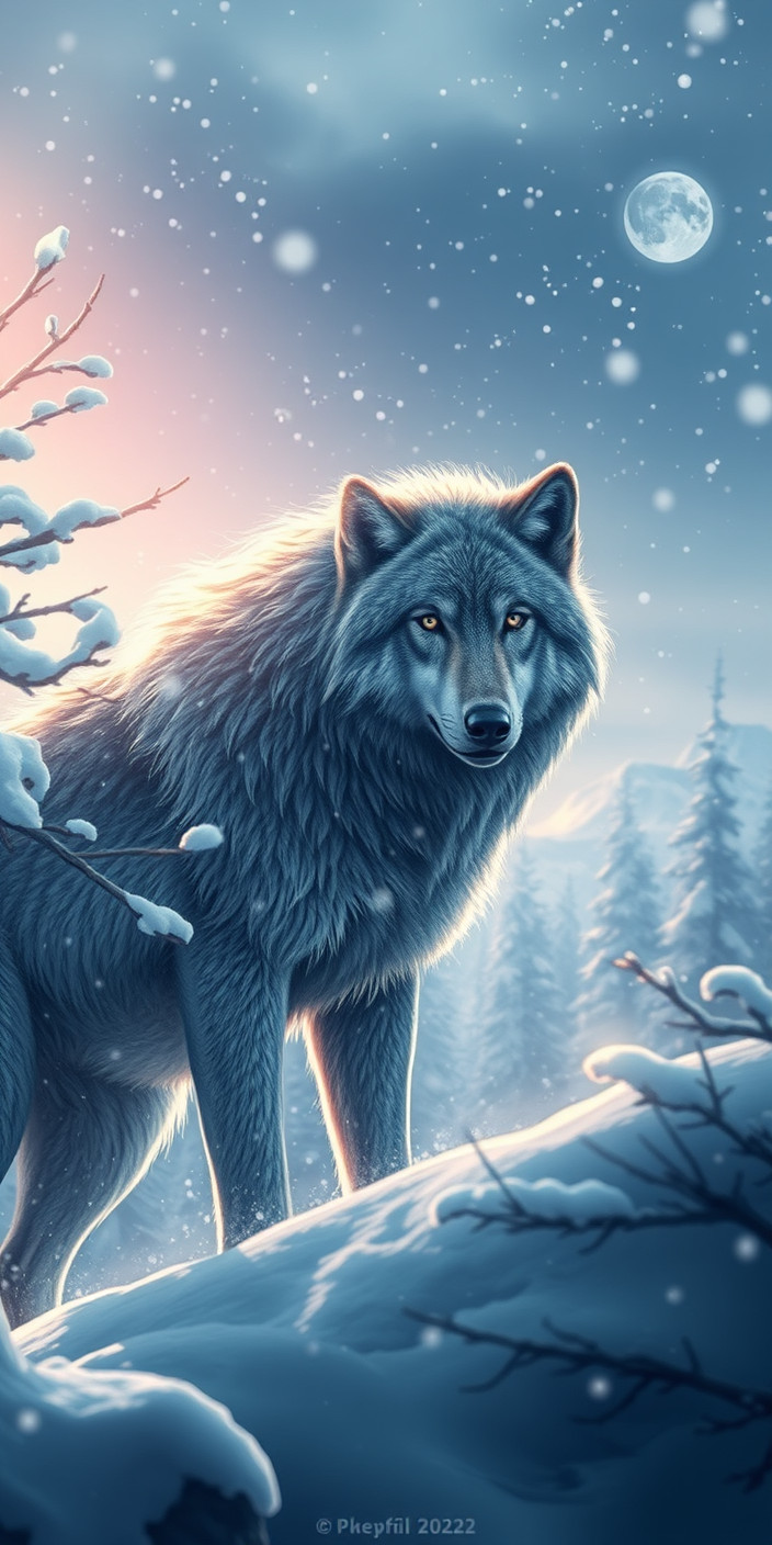 Winter wolf 9 Phone Wallpaper