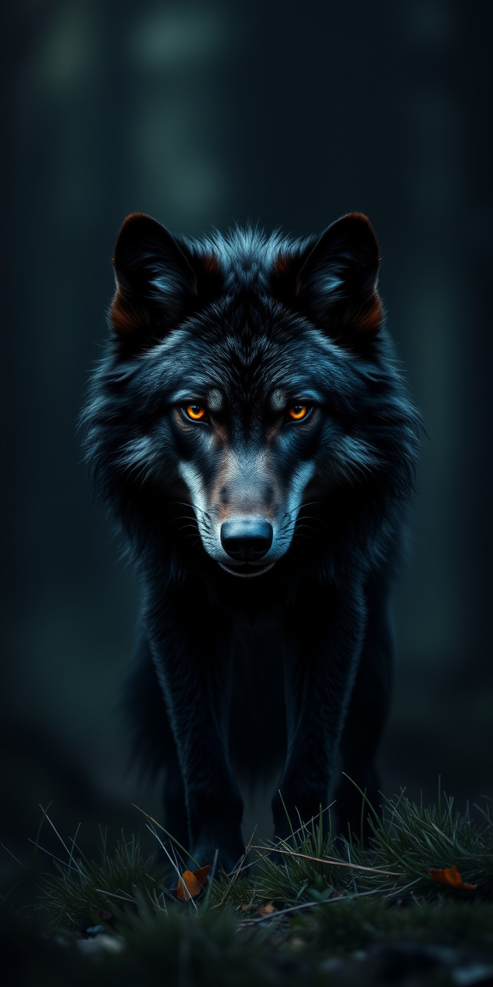 Black wolf 10 Phone Wallpaper