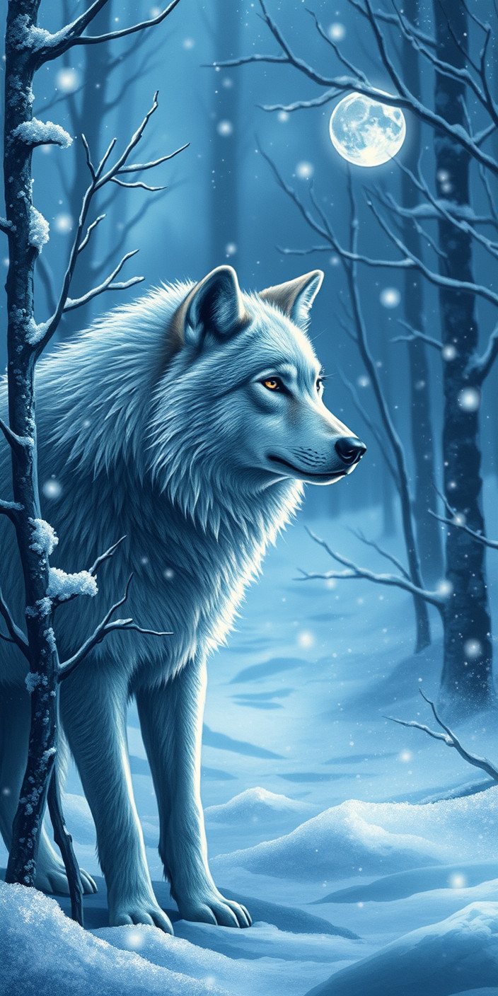 Winter wolf 5 Phone Wallpaper
